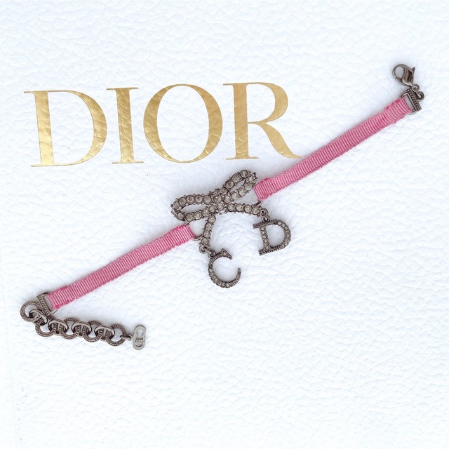 DIOR ディオール　リボン　クリスタル　ブレスレット　バングル　希少