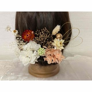 髪飾り　オレンジ金R-330   ヘアパーツ　卒業式　結婚式　前撮り(ヘッドドレス/ドレス)