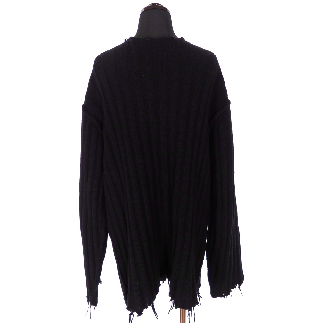 パーバーズ PERVERZE 18AW カットオフ キーネックニット ブラック 1