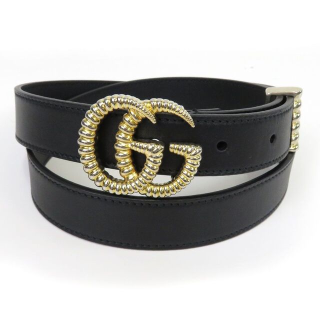 Gucci(グッチ)のグッチ トーション ダブルG ベルト 524103 レディース ブラック GUCCI 【中古】 【アパレル・小物】 レディースのファッション小物(ベルト)の商品写真