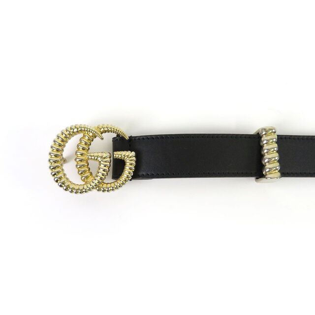 Gucci(グッチ)のグッチ トーション ダブルG ベルト 524103 レディース ブラック GUCCI 【中古】 【アパレル・小物】 レディースのファッション小物(ベルト)の商品写真