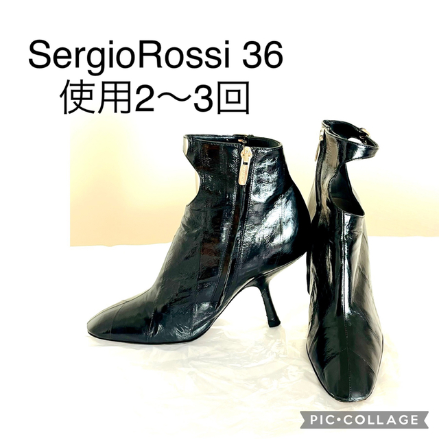 使用2〜3回　Sergio Rossi 黒ブーティ36