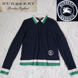 バーバリー(BURBERRY)のバーバリー BURBERRY  長袖ポロシャツ 刺繍ロゴ ウール イングランド(ポロシャツ)