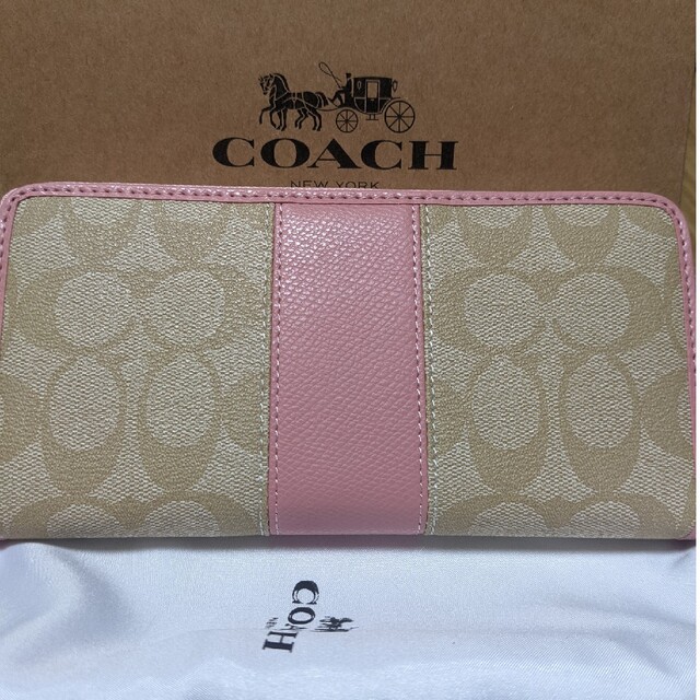 COACH(コーチ)のCOACH  長財布　シグネチャー　ピンクのワンポイント レディースのファッション小物(財布)の商品写真