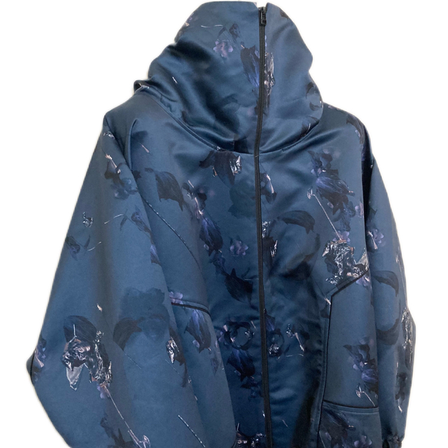 美品】BALMUNG グラフィックハイネックビッグパーカー[ダークグレー総