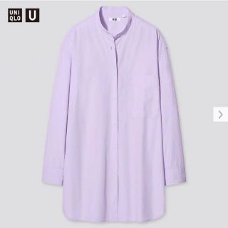 ユニクロ(UNIQLO)の訳あり　ユニクロ　オーバーサイズシャツ(長袖)　紫　S　レディース　送料無料(シャツ/ブラウス(長袖/七分))