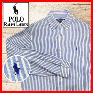 ラルフローレン(Ralph Lauren)の【美品】ラルフローレン　クラシックフィット リネンシャツ ストライプ(シャツ)