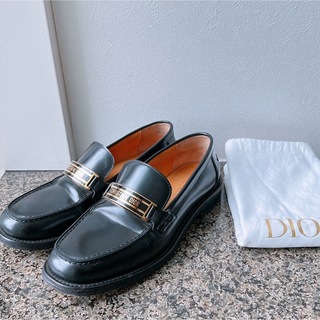 クリスチャンディオール(Christian Dior)のDior Code ディオール コード ローファー ブラック黒37ハーフ(ローファー/革靴)