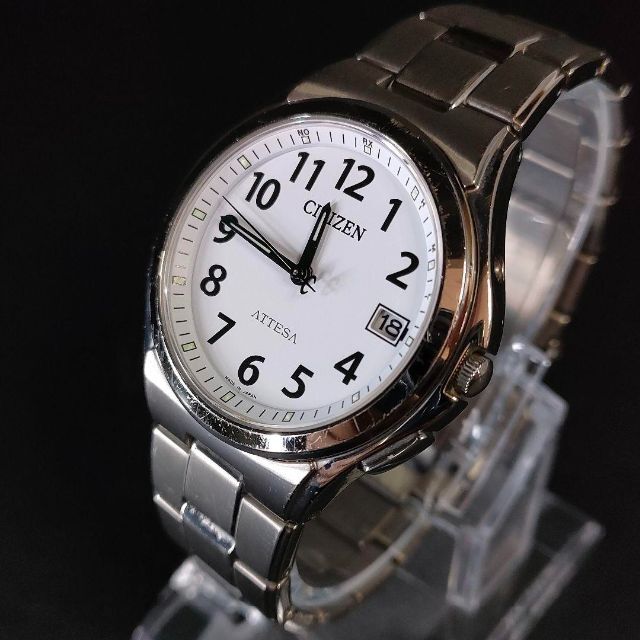 極美品【稼働品】CITIZEN シチズン アテッサ H410 ホワイト ソーラー-
