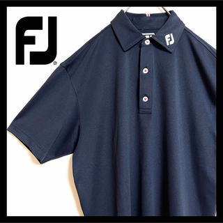 FootJoy - Footjoy フットジョイ ゴルフウェア 半袖ポロシャツ 刺繍ロゴ 紺 M