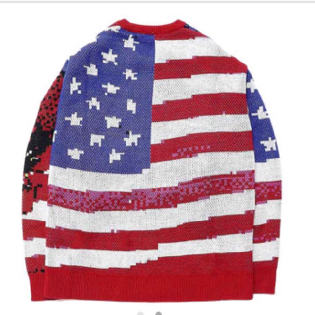 Supreme Digital Flag Sweater Red 1