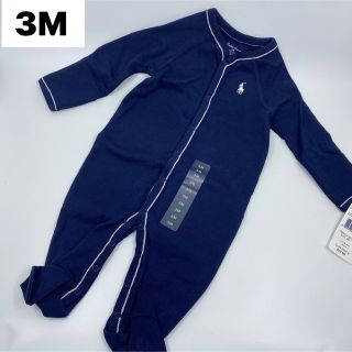 ラルフローレン(Ralph Lauren)の未使用 ラルフローレン ロンパース ネイビー 3M サイズ60 コットン(ロンパース)