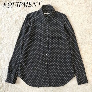 エキプモン(Equipment)の【EQUIPMENT /エキップモン】総柄シルクシャツ XS 長袖 ブラック(シャツ/ブラウス(長袖/七分))