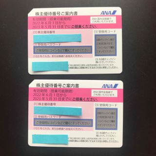 エーエヌエー(ゼンニッポンクウユ)(ANA(全日本空輸))のANA株主優待券2枚(期限2023/5/31)(その他)