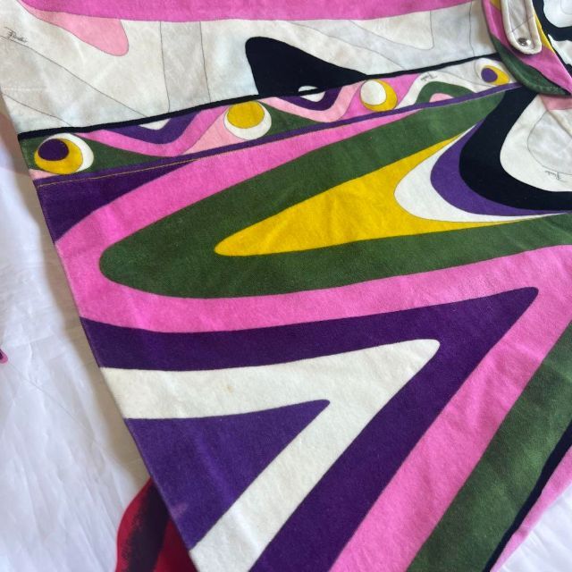 【良品】EMILIO PUCCI プッチ柄膝丈ワンピース ノースリーブ 総柄