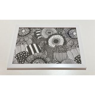 マリメッコ(marimekko)のマリメッコ　B5サイズインテリアパネル　白額　ハンドメイド(インテリア雑貨)