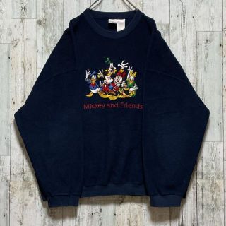 90s Disney スウェット ミニー 刺繍 レア 人気カラー 太アーム-