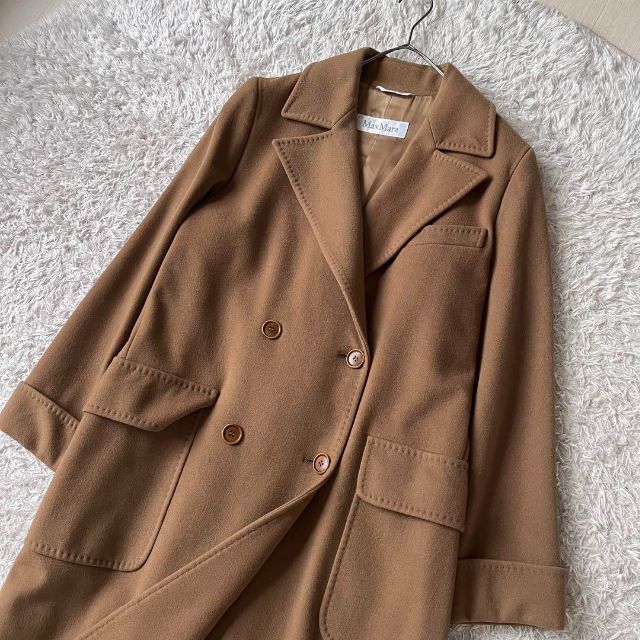 Max Mara(マックスマーラ)の【最高級白タグ】マックスマーラ ダブルロングチェスターコート カシミヤ ステッチ レディースのジャケット/アウター(ロングコート)の商品写真