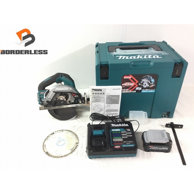 ☆比較的綺麗です☆makita マキタ 165mm 40Vmax 充電式マルノコ HS001GRDX バッテリー2個(40Vmax 2.5Ah) 充電器 ケース付き 67938