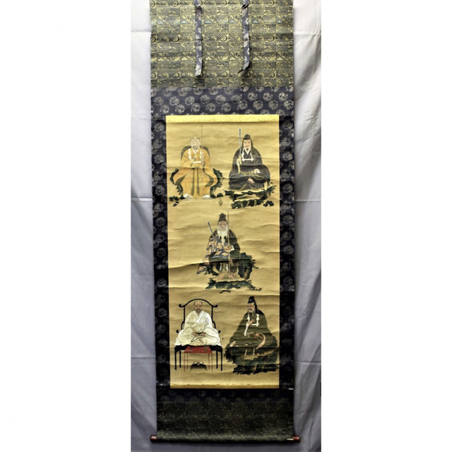 信頼】 【大珍品】役行者 神変大菩薩掛軸 密教 修験道 蔵出 紙本 五