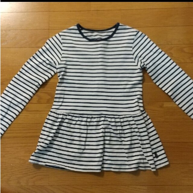 ベルメゾン(ベルメゾン)のベルメゾン 長袖ボーダーチュニック 140 キッズ/ベビー/マタニティのキッズ服女の子用(90cm~)(Tシャツ/カットソー)の商品写真