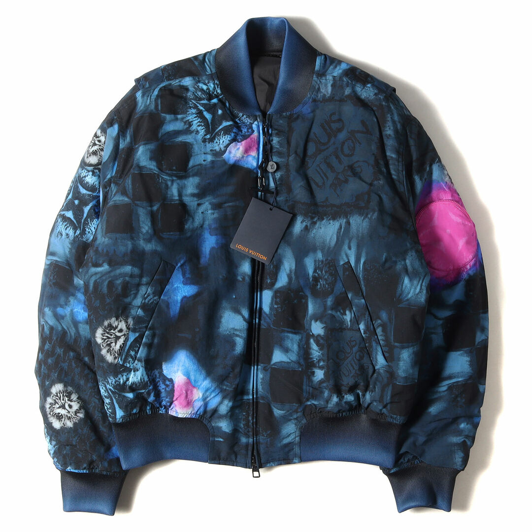 LOUIS VUITTON ルイヴィトン ジャケット ソルト プリント ボンバージャケット Solt Print Bomber HLB05EDR2  21AW アウター ブルゾン パデッド ダミエ ネイビー系 48 フランス製 ブランド【メンズ】【中古】【新品同様】 | フリマアプリ ラクマ