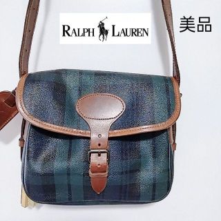 極美品✨ラルフローレン ショルダーバッグ 金具 レノックス ステッチ ネイビー