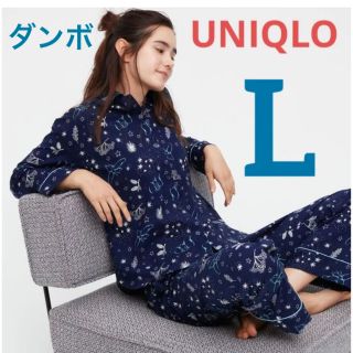 ユニクロ(UNIQLO)のユニクロ womenディズニー　ソフトストレッチ　パジャマ　長袖長ズボン　ダンボ(パジャマ)