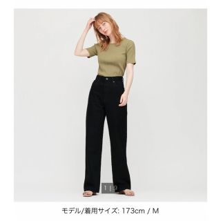 ユニクロ(UNIQLO)の【新品未使用】UNIQLO ランダムリブクルーネックT(Tシャツ(半袖/袖なし))