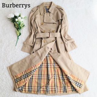 バーバリー(BURBERRY)の美品 バーバリー トレンチコート ノバチェック ベルト付 ベージュ 国内正規品(トレンチコート)