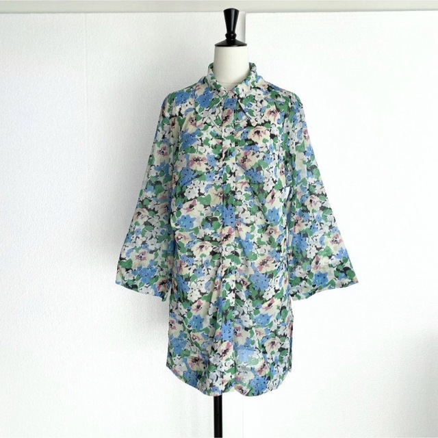 GANNI ガニー 花柄オーバーサイズシャツ ブラウス XSサイズ 【 大感謝