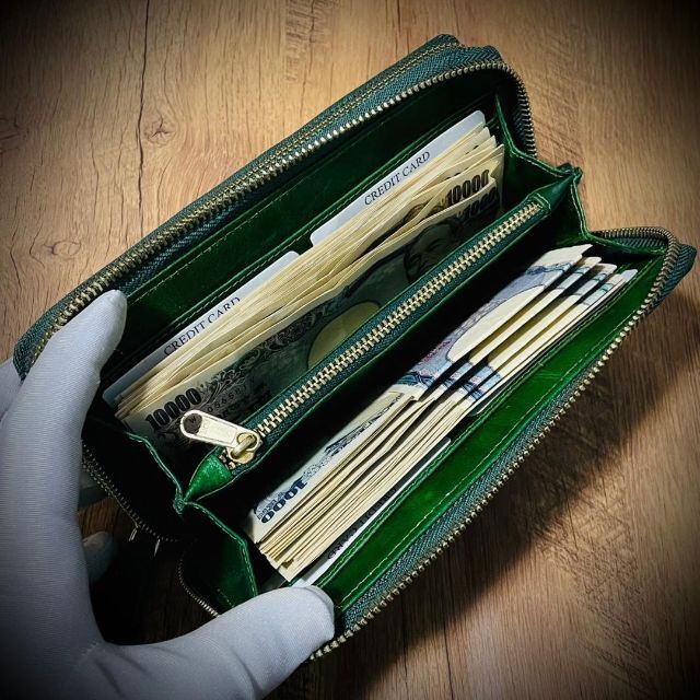 プロモーションアイテム イタリアンレザー ダブルファスナー 長財布