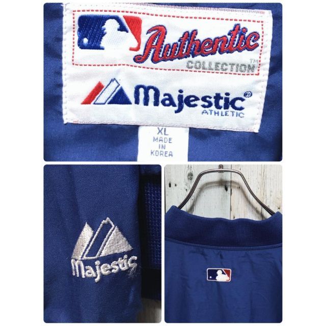 Majestic(マジェスティック)のMLB ナショナルズ ハーフジップ 刺繍ロゴ XL ナイロンジャケット ブルゾン メンズのジャケット/アウター(ナイロンジャケット)の商品写真