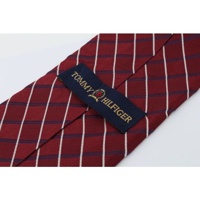 TOMMY HILFIGER(トミーヒルフィガー)のトミーヒルフィガー ブランドネクタイ チェック柄 シルク USA製 メンズ ワインレッド TOMMY HILFIGER メンズのファッション小物(ネクタイ)の商品写真