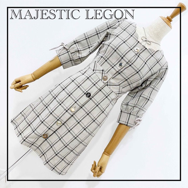 MAJESTIC LEGON(マジェスティックレゴン)の«MAJESTIC LEGON» チェック柄 ワンピース アンク アマベル 春夏 レディースのワンピース(ミニワンピース)の商品写真