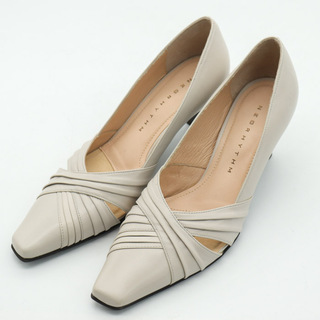 ネオリズム パンプス スクエアトゥ 日本製 フォーマルシューズ シンプル ブランド 靴 レディース 22.5cmサイズ ベージュ NEO RHYTHM(ハイヒール/パンプス)