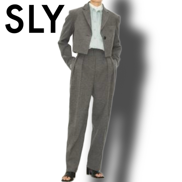 SLY(スライ)の【SLY】マニッシュクロップテイラージャケット　ハイウエストルーズパンツ レディースのレディース その他(セット/コーデ)の商品写真