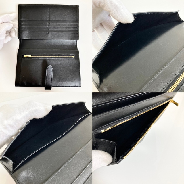 celine - CELINE セリーヌ ラージ ストラップ 長財布 ブラック 黒 新品