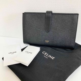 セリーヌ(celine)のCELINE セリーヌ ラージ ストラップ 長財布 ブラック 黒 新品未使用☆(財布)