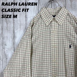 ラルフローレン(Ralph Lauren)のラルフローレン　ワンポイントホース刺繍ロゴ長袖ツイルチェック柄BDシャツサイズM(シャツ)