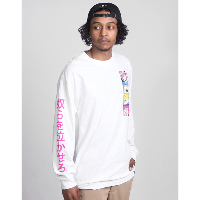 HUF ロンT MAKE EM CRY PT 2 L/S TE ホワイト M メンズ Tシャツ