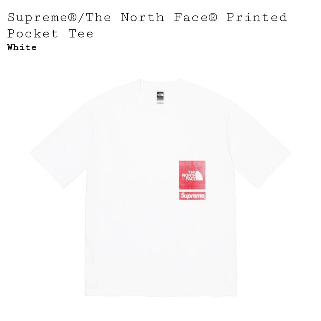 Supreme/the north face pocket tee 白 S