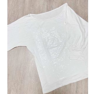 ボディドレッシングデラックス(BODY DRESSING Deluxe)のボディドレッシングデラックス　カットソー　スパンコール　ふんわり袖　トップス(カットソー(半袖/袖なし))