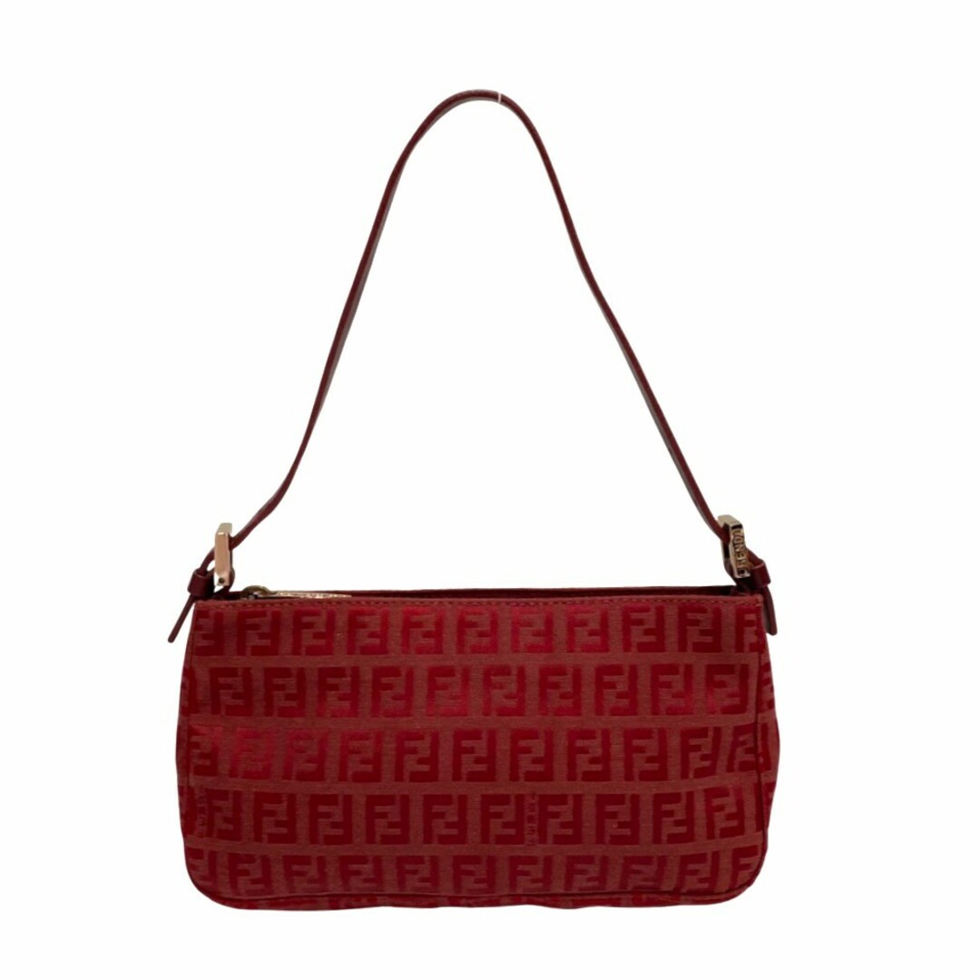 極 美品 FENDI フェンディ ズッキーノ 柄 FF ロゴ レザー 本革