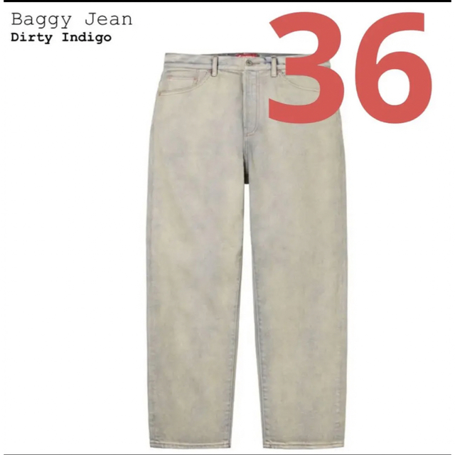 36 Supreme baggy jean dirty indigo - デニム/ジーンズ