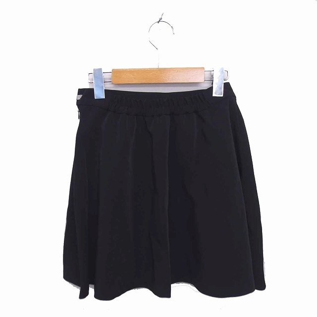 KBF(ケービーエフ)のKBF アーバンリサーチ フレア スカート ミニ ウエストゴム 薄手 F 黒 レディースのスカート(ミニスカート)の商品写真