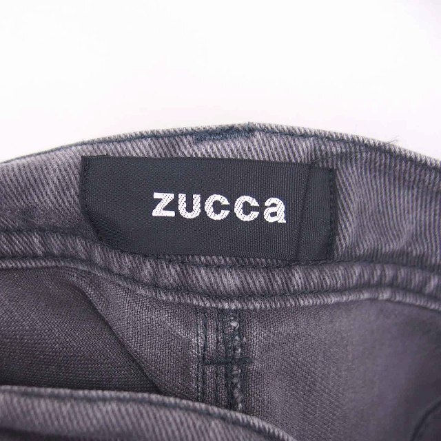 ZUCCa(ズッカ)のズッカ zucca 台形 デニム スカート ひざ丈 ウォッシュ加工 S グレー レディースのスカート(ひざ丈スカート)の商品写真