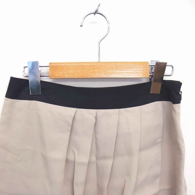 ROPE’(ロペ)のロペ ROPE 台形 スカート ひざ丈 薄手 サイドジップ 7 ベージュ 薄茶 レディースのスカート(ひざ丈スカート)の商品写真