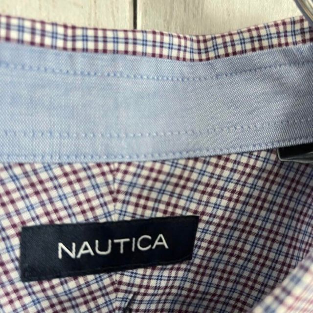 NAUTICA(ノーティカ)のアメリカ古着NAUTICAノーティカ　長袖ブロードチェック柄BDシャツサイズXL メンズのトップス(シャツ)の商品写真