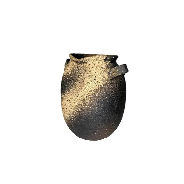 信楽焼 花瓶 日本製 花器 全高23.5cm×幅22cm 陶器製 焼き物 インテリア/住まい/日用品のインテリア小物(花瓶)の商品写真